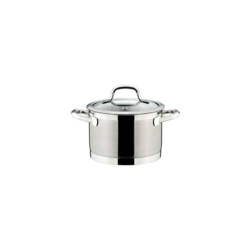 PRESIDENT stainless steel pot with glass lid, 18 cm diameter, 3 liter capacity