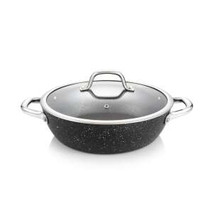Tescoma PRESIDENT Stone Deep Frying Pan with Lid 26 cm, non-stick, oven safe, dishwasher safe - Tescoma