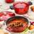 Tescoma BORDEAUX red casserole pot with lid, 1.5L, 16cm diameter, used for cooking stew