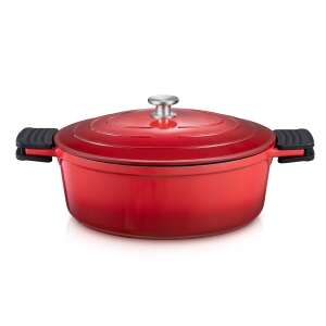 Tescoma Bordeaux 32 x 26 cm piros ovális sütőedény fedővel - Tescoma