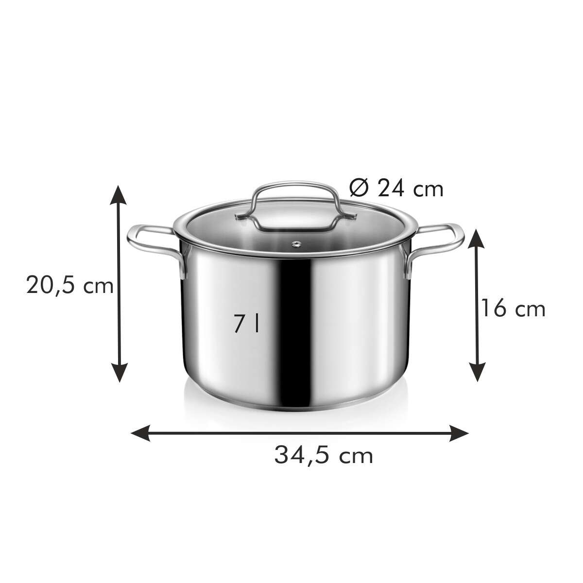 OPTIMA Fazék fedővel ø 24 cm, 7.0 l