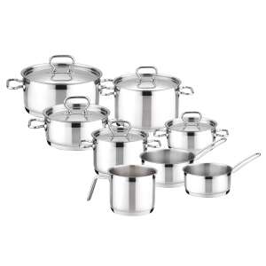 Tescoma Home Profi 13-piece stainless steel cookware set, includes pots, pans, and a milk pan - Cookware & bakeware