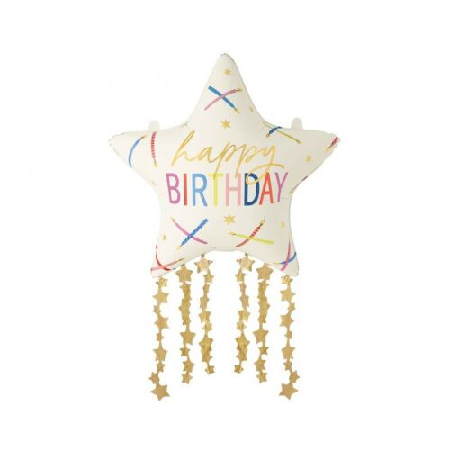 Happy Birthday Star fólia lufi 85 cm