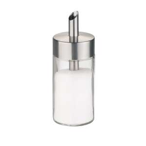 CLUB Sugar dispenser 225 ml, stainless steel and glass, for home and professional use - Spice Rack