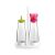 VITAMINO oil and vinegar dispenser set with green and pink lids, empty bottles
