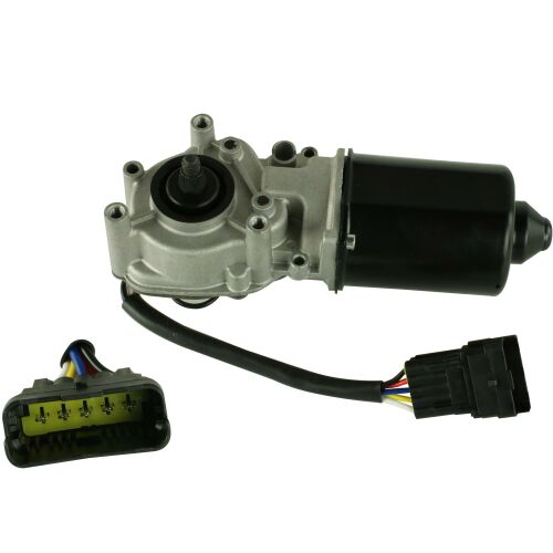 FAST FT82819 első szélvédő ablaktörlő motor NISSAN PRIMASTAR, OPEL VIVARO, RENAULT járművekhez elektromos csatlakozóval, döntött nézet fehér háttéren - Ablaktörlő motor