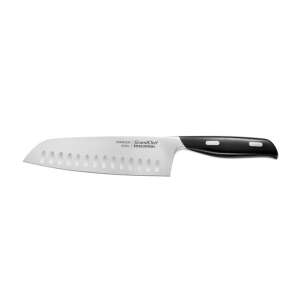 GrandCHEF Santoku Messer, 17 cm, schwarzer Griff, Edelstahl - Pfannen, Abendessen, Küchenmesser, Besteck-Sets und Töpfe