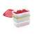 PURITY 1.0 liter freezer containers, set of 3, with red, green and yellow lids, filled with red currants