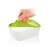PURITY 1.0 liter freezer container, white with green lid, easy to open and close