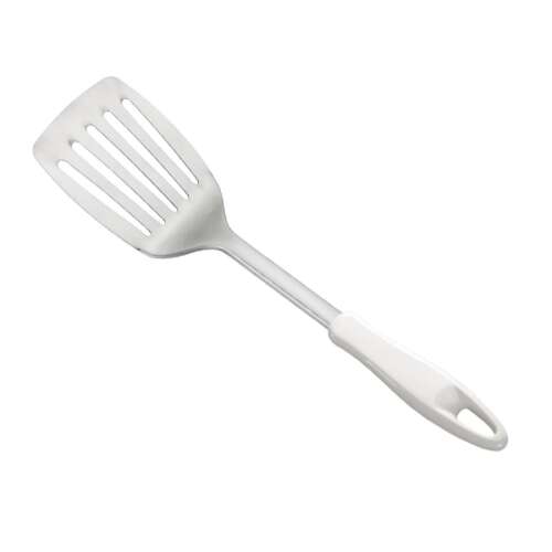 PRESTO slotted turner spatula, stainless steel with white handle
