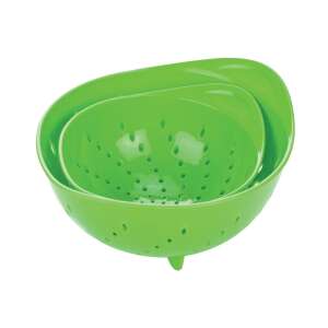 Tescoma PRESTO Colander, 2-piece set, green, for washing and draining vegetables, fruits, pasta, potatoes - Presto