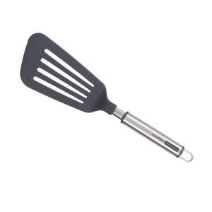 Tescoma GrandCHEF+ Schlitzspatel, schwarzer Nylonkopf mit Edelstahlgriff - Löffel, Spachtel & Pfannenwender