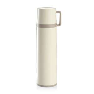 CONSTANT CREAM 1.0 liter stainless steel thermos with mug, white - Thermos and Beverage Holder