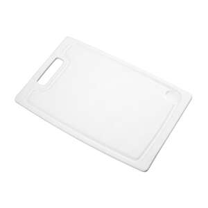 Tăbliță de tăiat PRESTO, 36 x 24 cm, albă, din plastic, cu mâner, pentru tocat, servire, bucătărie - Tocatoare de bucătărie