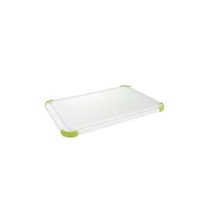 PRECIOSO cutting board, 26 x 16 cm, white with green edges, anti-bacterial, dishwasher safe - Cutting board