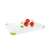 PRECIOSO cutting board, 30 x 20 cm, white with green edges, anti-bacterial, dishwasher safe, with tomatoes and basil