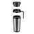 CONSTANT stainless steel thermos mug, 0.4l, with black lid and handle, disassembled