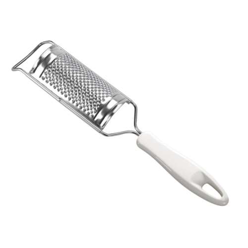 Tescoma PRESTO Half-Round Grater, stainless steel grater with white plastic handle
