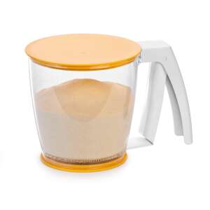 Tescoma DELÍCIA manual flour sifter with lid, yellow and white, 16 cm - Kitchen tool