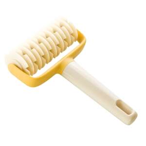DELÍCIA Lattice Pastry Roller, yellow and white plastic, for making lattice pastry - Manual pasta cutter