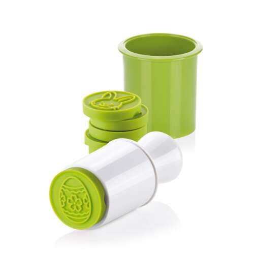 DELÍCIA Ștampile pentru biscuiți de Paște, 6 modele, verde și alb, set de tăietoare de biscuiți
