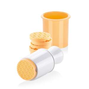 DELÍCIA kekszpecsét 6 cserélhető mintával, fehér és narancssárga műanyagból, mosogatógépben mosható - Tescoma