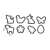 DELÍCIA Easter cookie cutters, set of 8, featuring a variety of animal and flower shapes, perfect for making festive treats