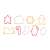 Tescoma DELÍCIA Christmas cookie cutters, set of 9, featuring shapes like a star, house, snowflake, sleigh, candy cane, stocking, Santa Claus, mitten, and gingerbread man