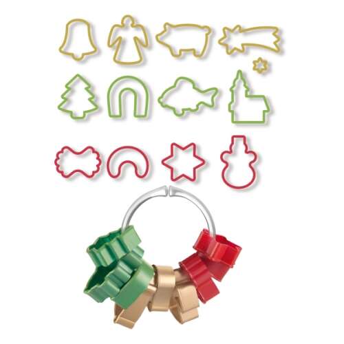Tescoma DELÍCIA Christmas cookie cutters, set of 13, with a ring for easy storage