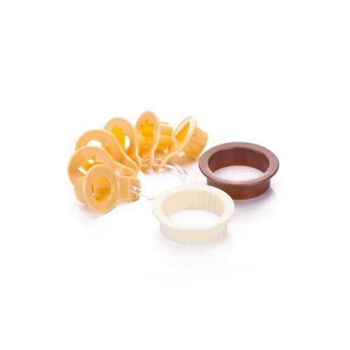 DELÍCIA Set de forme pentru biscuiți tradiționali fragezi, 8 bucăți, set de forme pentru biscuiți linzer, include forme rotunde și forme mici pentru decorare