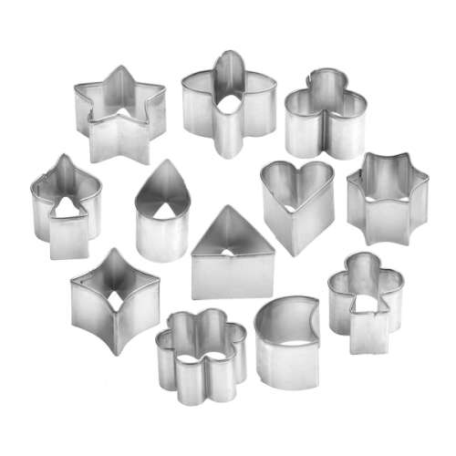 Tescoma DELÍCIA foremki do ciastek, zestaw 12 sztuk, różne kształty, metalowe, do pieczenia