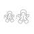 DELÍCIA gingerbread man cookie cutters, set of 4 sizes, brown plastic, line drawing, size indication