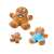 Gingerbread men cookies made with DELÍCIA cookie cutters, 3 different sizes