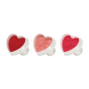 DELÍCIA Sütikiszúrók pecséttel, 3 db, szivecskék 121004383 - Sütemény kiszúró