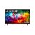 Az LG 43QNED72B3B 43 hüvelykes 4K QNED MiniLED Smart TV elölnézete, amely az LG QNED AI és Mini LED logókat élénk színekkel jeleníti meg