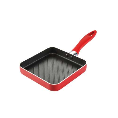 Tescoma PRESTO MINI grill pan, 14 x 14 cm, red, non-stick, square, grill lines