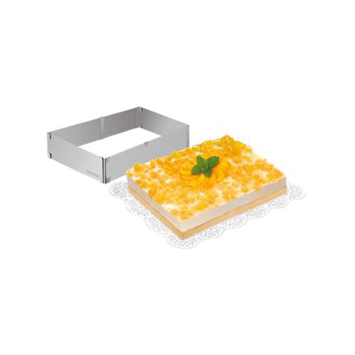 Tescoma DELÍCIA Adjustable Rectangular Cake Frame, stainless steel, adjustable size, 28x20cm to 50x34cm, with divider for two cakes