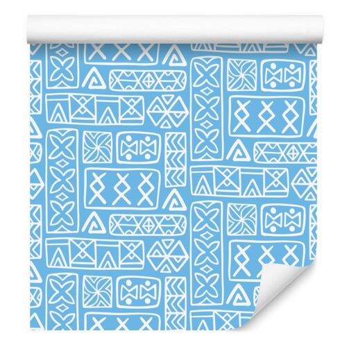 Polinéz geometrikus mintás azúrkék tapéta 50x1000 cm 180662905 - Tapéta
