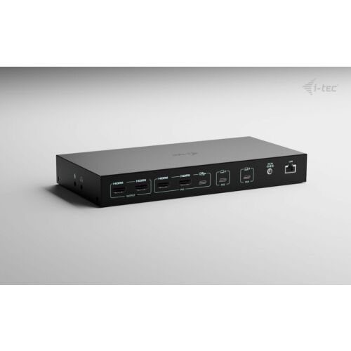 i-tec C31KVMDOCKPDPRO, Vezetékes, USB 3.2 Gen 1 (3.1 Gen 1) Type-C, 92 W, 3,5 mm-es, 10,100,1000 Mbit/s, Fekete 180680000 - KVM switch