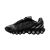 Fekete Nike W AIR MAX DN8 női futócipő, oldalnézet fehér háttéren, áttetsző talp elemekkel és hullámszerű mintákkal