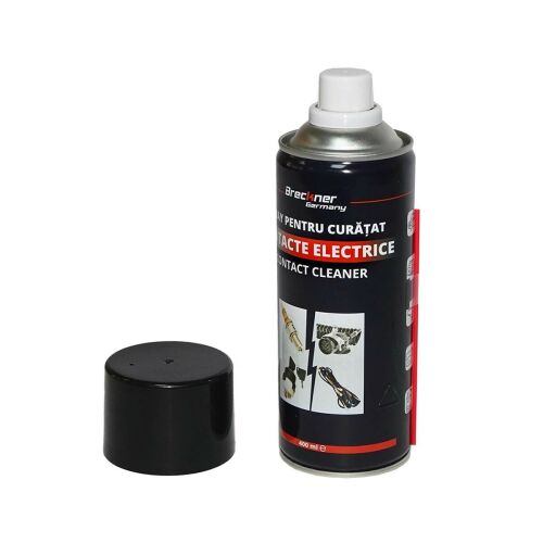 Breckner Germany 400 ml-es elektromos érintkező tisztító spray flakon, sapkával eltávolítva, készen az elektronikus alkatrészek tisztítására - Számítástechnikai tisztítószer