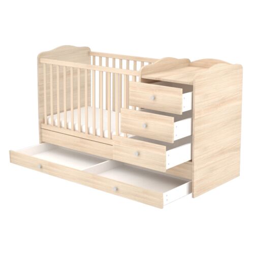 Timba Niki 3 Fiókos Kombinált kiságy (60x120-as) - Borostyán 180700481 - Bútor