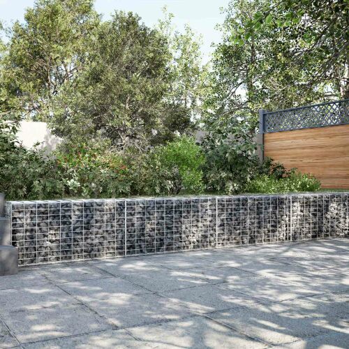 vidaXL Gabion 3,5 mm dróttal és 5x10 cm-es hálóval 700x30x50 cm 180710523 - Kerítéselem