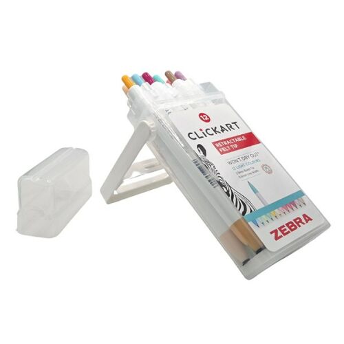 Filctoll  ZEBRA ClickArt nyomógombos vízbázisú 12 darabos 180731901 - Filctoll