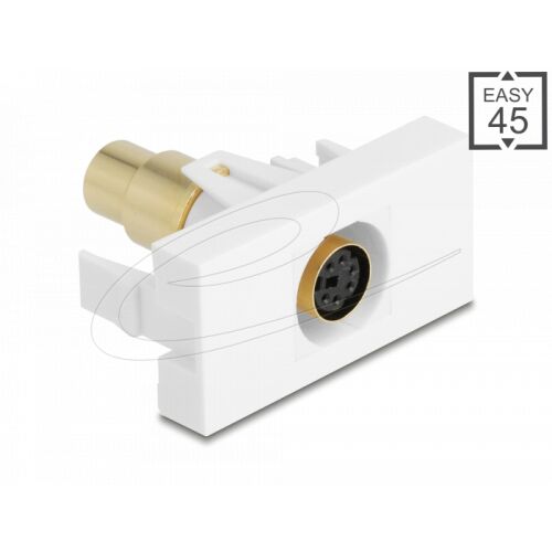 Delock Easy 45 modul Mini-DIN 6 tűs anya - anya aranyozott fehér 180741872 - Elektromos és hálózati csatlakozó