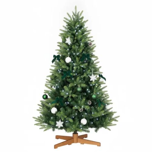 Élethű, sűrű műfenyő, 180 cm, fa talppal 180758885 - Szezonális dekoráció