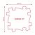 Muffik puzzle darab méretrajz, amely 298 mm x 298 mm-t és 0,0624 m2 területet mutat