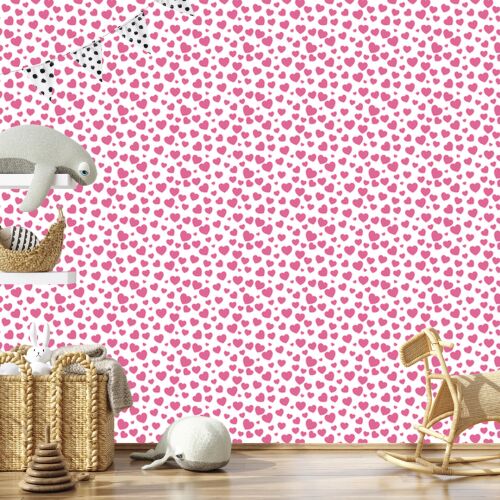 Szívek tapéta púderrózsaszín és fehér 50x1000 cm 180767687 - Barkács és DIY