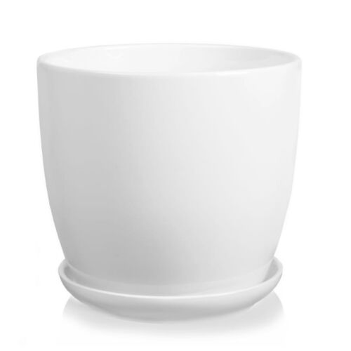 FEHÉR kerámia virágcserép mázas alátéttel 20cm 180771638 - Kertépítés