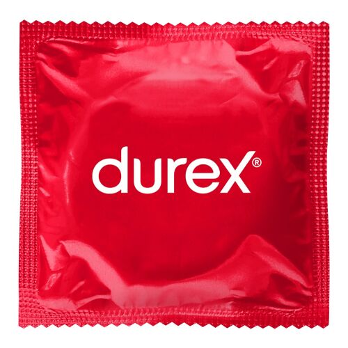 Egyetlen Durex óvszer a piros fóliás csomagolásában. - Óvszer